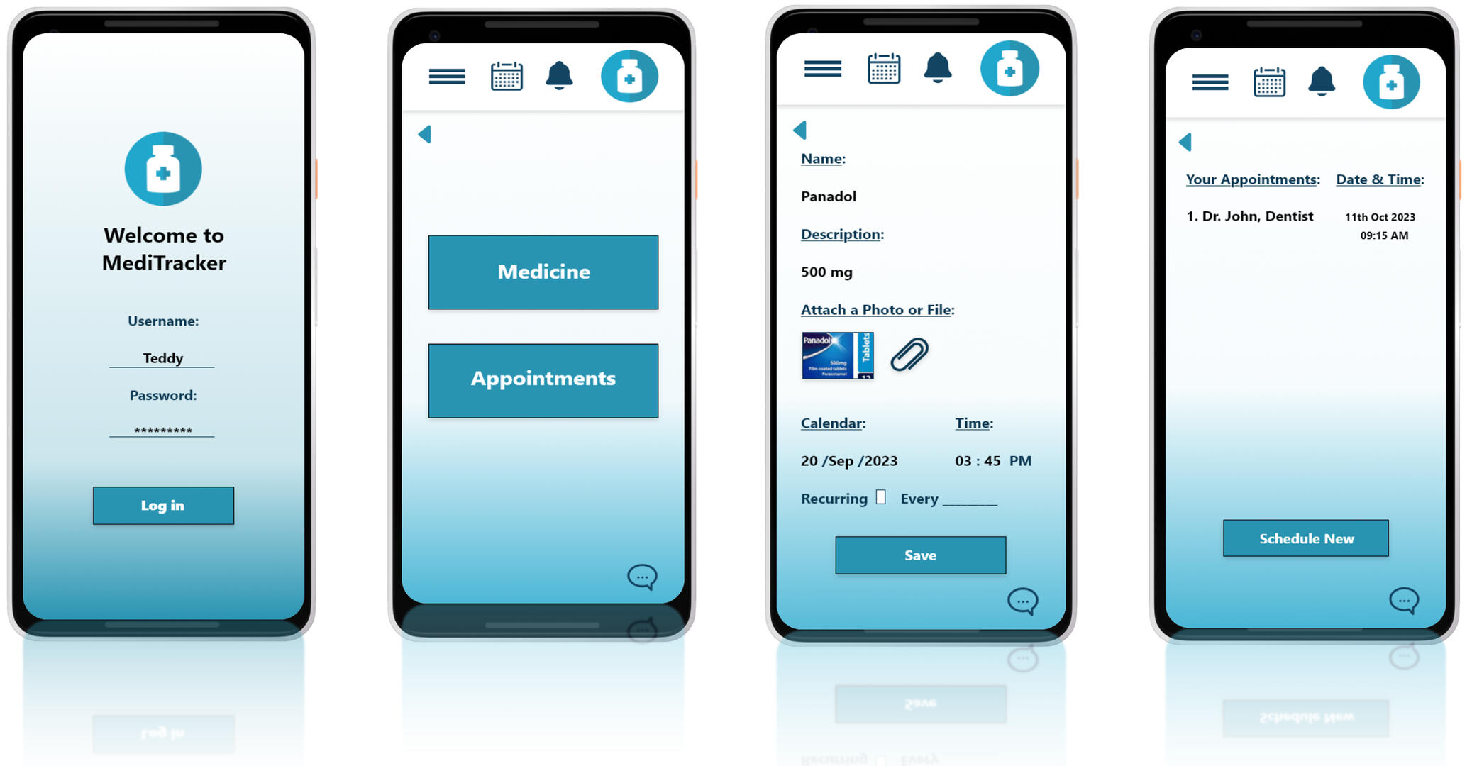 MediTracker Mobile Design